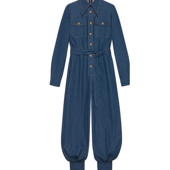 Gucci Denim Jumpsuit - Picture 1 of 8